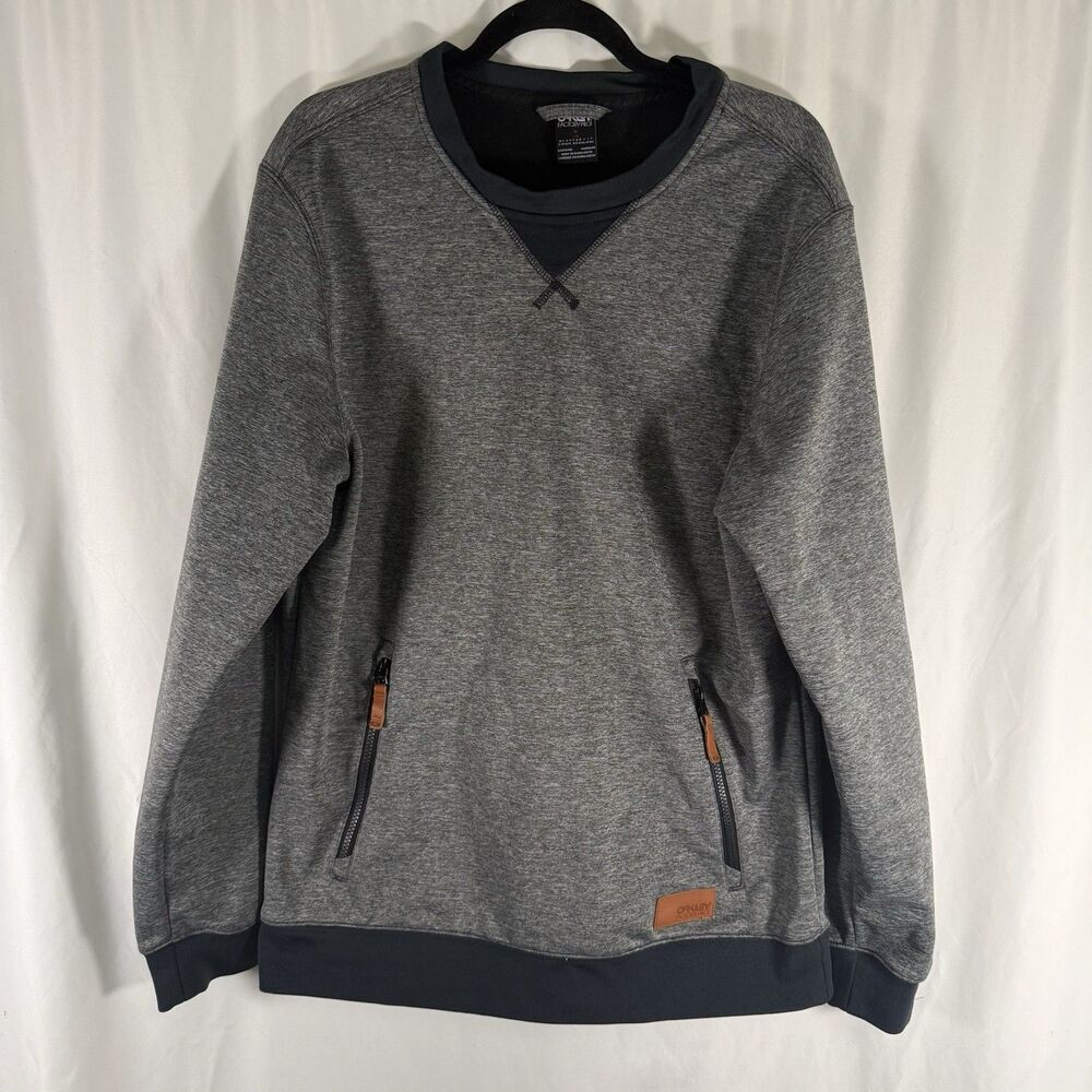 Oakley Factory Pilot Jacket Men's Large Heathered Grey Pullover Crew Neck